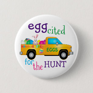 Egg cited for the Hunt Easter Bunny Truck Button