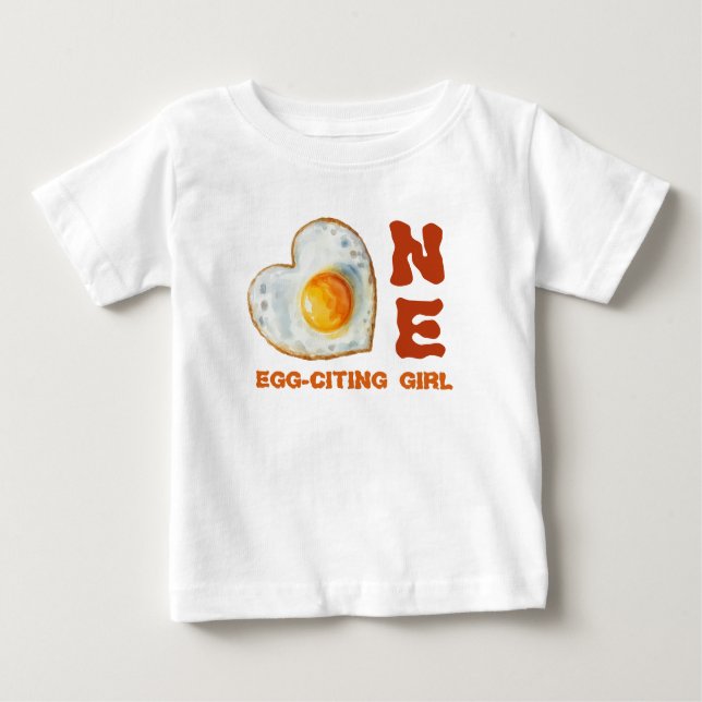 Egg-Citing Baby BBQ First Birthday Baby T-Shirt (Front)
