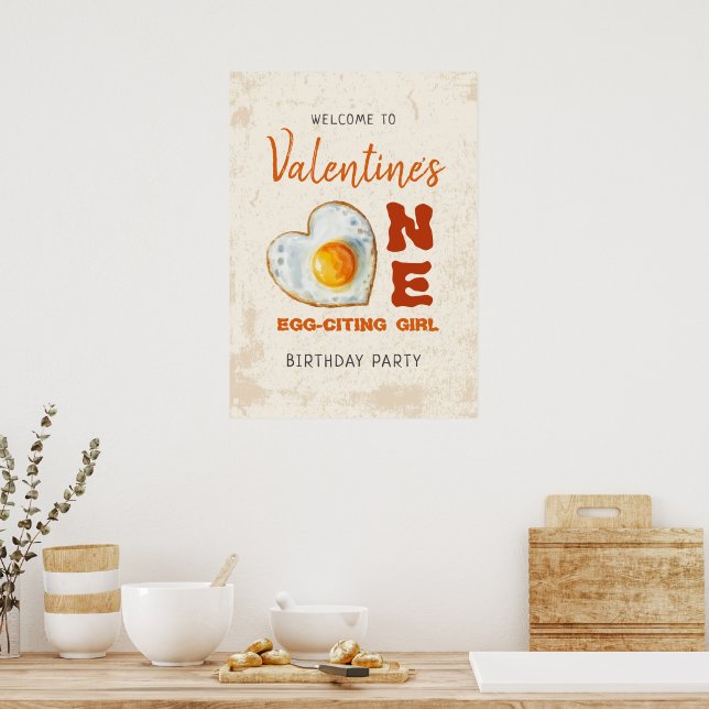 Egg-Citing Baby BBQ First Birthday Poster (Kitchen)