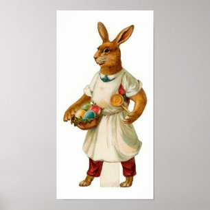 Egg Cook Vintage Easter Bunny Poster