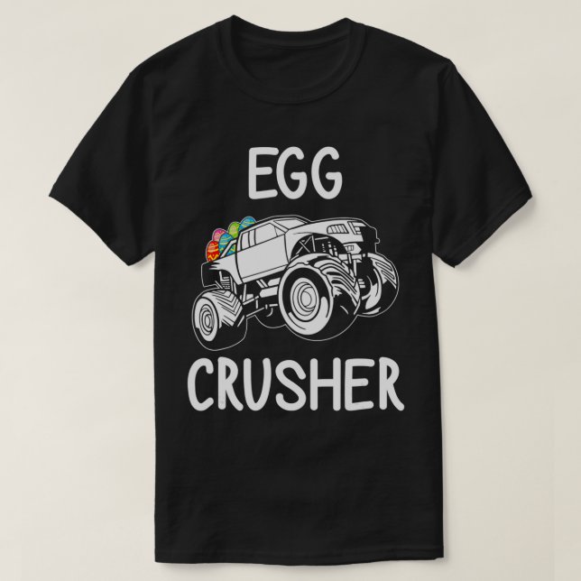 Egg Crusher Monster Truck Boys Kids Funny Easter D T-Shirt (Design Front)