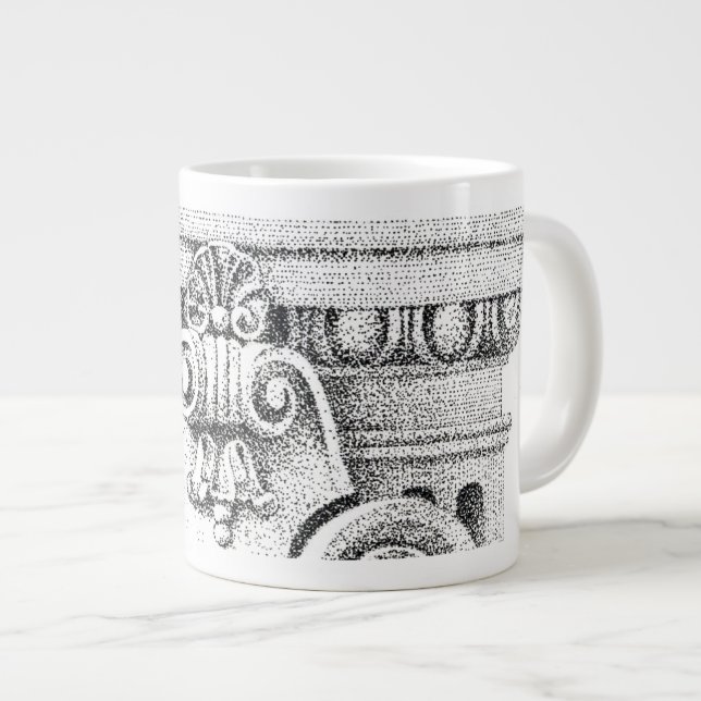 EGG & DART Big White Mug (Front Right)