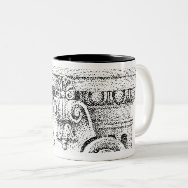 EGG & DART Black Two-Tone Mug (Front Right)