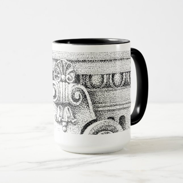 EGG & DART Tall Black Combo Mug (Front Right)
