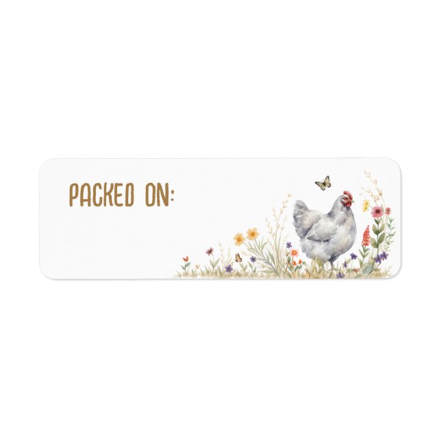 Egg Date Label Packed On Date  Return Address Label (Front)
