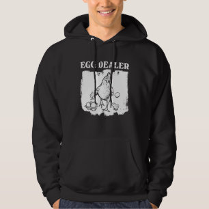 Egg Dealer Farmer Chicken Egg Bleached Chicken Hoodie