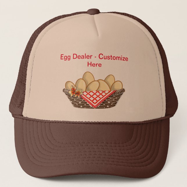 "Egg Dealer" Hat or Cap - personalise it (Front)
