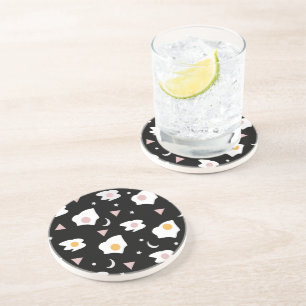 Egg Dinner Moon Confetti Pattern  Coaster