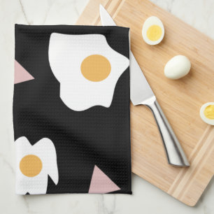 Egg Dinner Moon Confetti Pattern Tea Towel