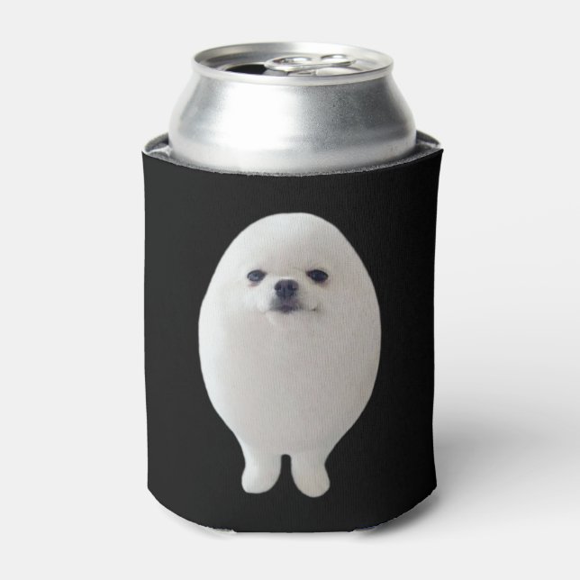 Egg Dog Meme Double Sided Black Can Cooler (Can Front)