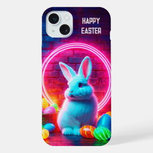 Egg Easter bunny lovely pagan elegant neon iPhone 15 Plus Case