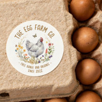 Egg Farm Sticker Watercolor Chicken Label