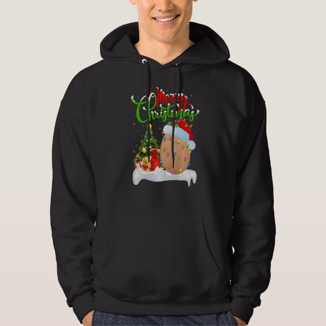 Egg Food  Xmas Decorations Santa Egg Christmas Hoodie (Front)
