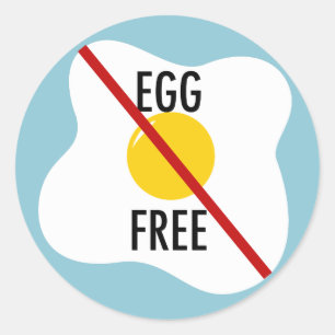 Egg Free Food Allergy Warning Classic Round Sticker