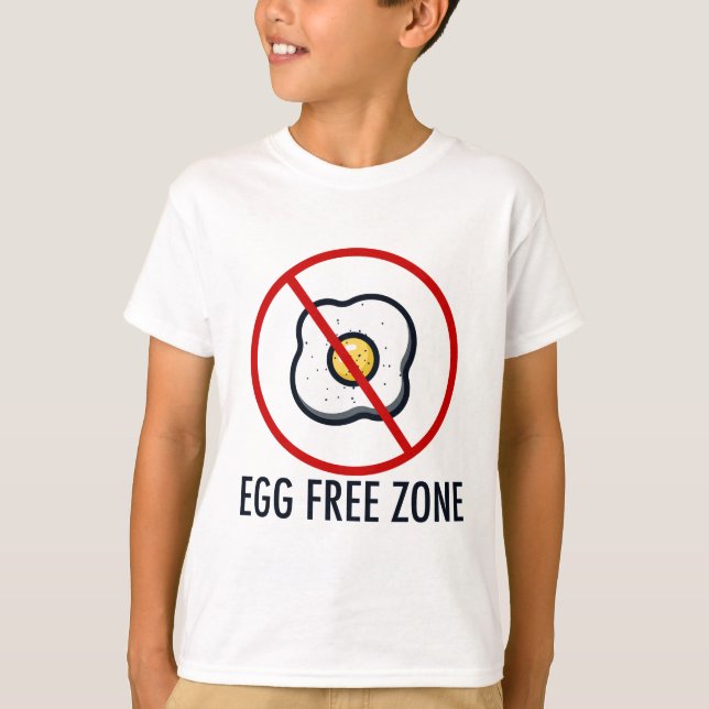 Egg Free Zone Food Allergy Awareness Kids T-Shirt (Front)