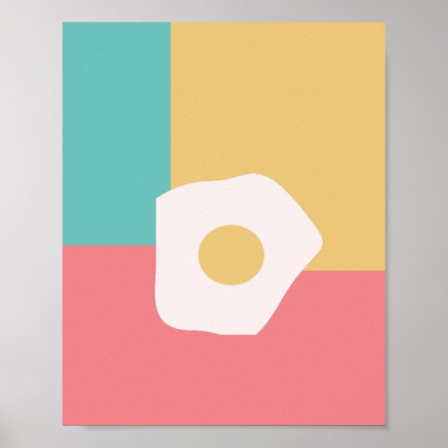 Egg Fried Breakfast Colourful  Pop Art  Style Poster (Front)
