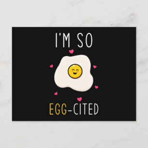 Egg Fried Eggs Pun Eggcited Postcard