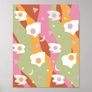 Egg Fried Vintage Pop Art Print