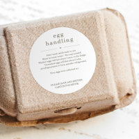 Egg Handling Instruction Sticker Carton Care Label