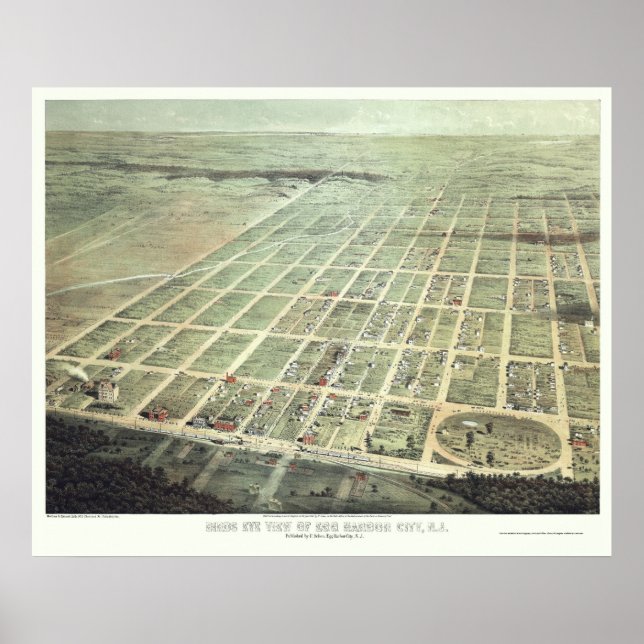Egg Harbour City, NJ Panoramic Map - 1865 Poster (Front)
