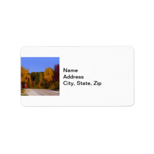 Egg Harbour, WI Fall Season with Trolley Car Label