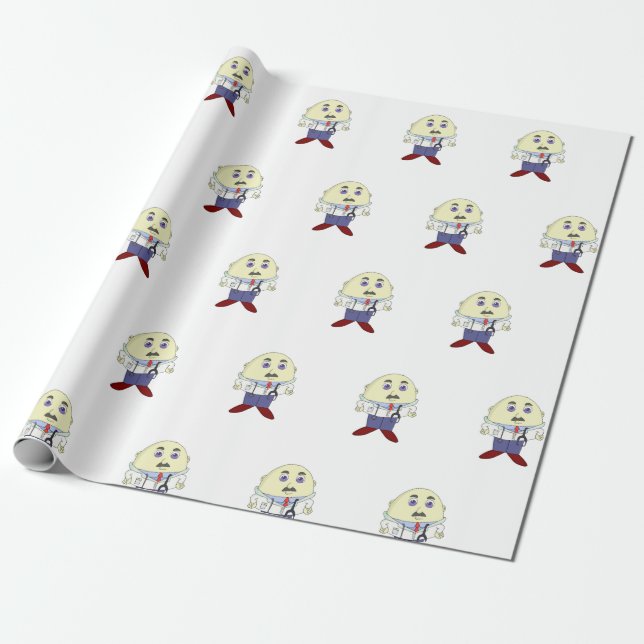 Egg Head Doctor Wrapping Paper (Unrolled)
