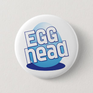egg head easter bald funny 6 cm round badge