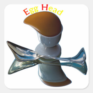 Egg Head Quirky Designs Square Sticker