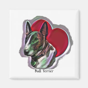 Egg Head White PopArt Bull Terrier Graphic Magnet