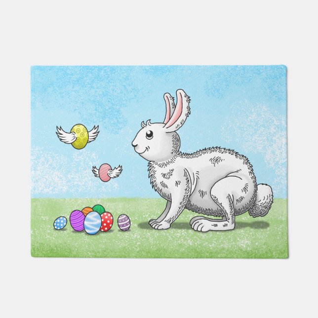 Egg Hunt Bunny Doormat (Front)