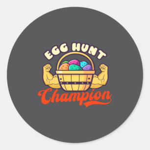 Egg Hunt Chamon Bodybuilding Easter Classic Round Sticker