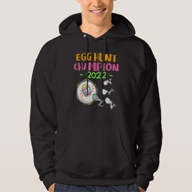 Egg Hunt Champion 2022 Easter Pregnancy Announceme Hoodie (Front)
