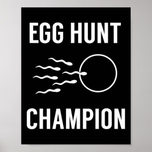 Egg Hunt Champion Fun Dad Easter Pregnancy Announc Poster