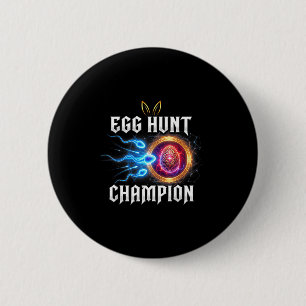 Egg hunt champion funny dad easter pregnancy 6 cm round badge
