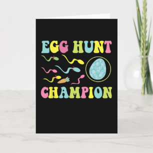Egg Hunt Champion Funny Dad Easter Pregnancy Annou Card