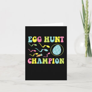 Egg Hunt Champion Funny Dad Easter Pregnancy Annou Card