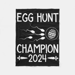 Egg Hunt Champion Funny Dad Easter Pregnancy Annou Fleece Blanket