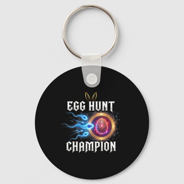 Egg Hunt Champion Funny Dad Easter Pregnancy Annou Key Ring (Front)