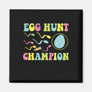 Egg Hunt Champion Funny Dad Easter Pregnancy Annou Magnet