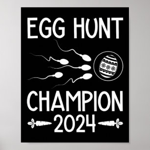 Egg Hunt Champion Funny Dad Easter Pregnancy Annou Poster