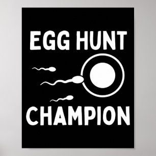 Egg Hunt Champion Funny Dad Easter Pregnancy Annou Poster