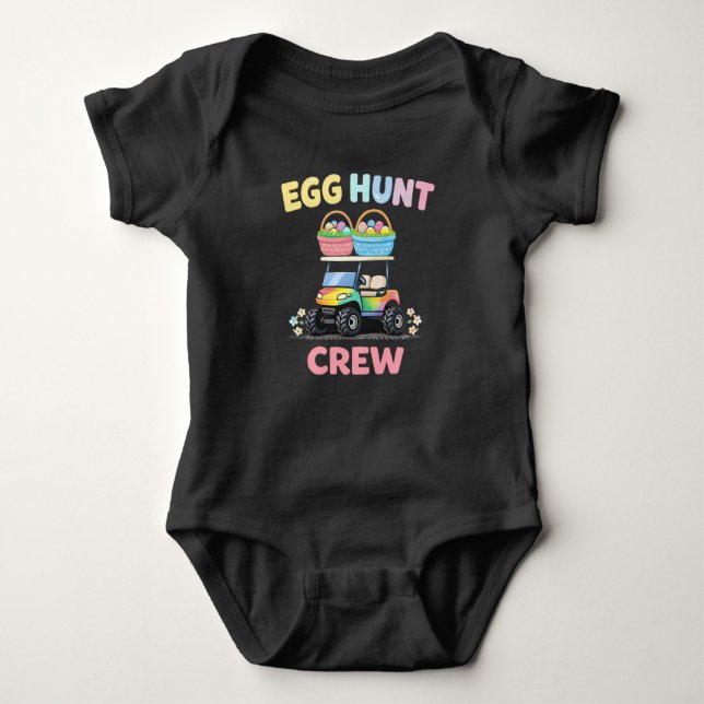 Egg Hunt Crew Kids Easter Holiday Baby Bodysuit (Front)