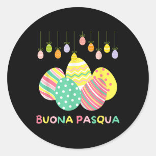 Egg Hunt Day Italian Happy Easter Italy Easter Buo Classic Round Sticker