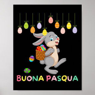 Egg Hunt Day Italian Happy Easter Italy Easter Buo Poster