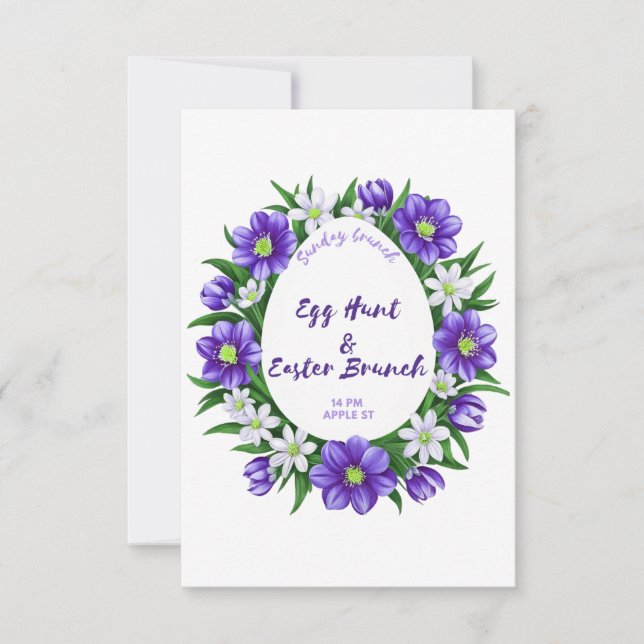 Egg hunt, Easter Brunch invitation (Front)