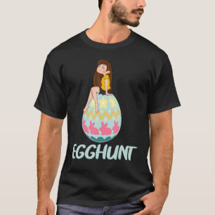 Egg Hunt Easter Day Cute Bunny Rabbit Girls Kids T-Shirt