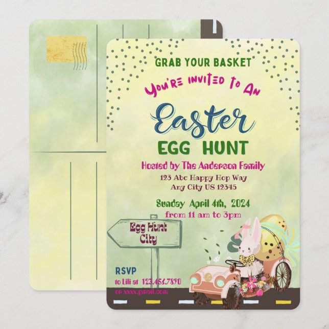 Egg Hunt Invitation (Front/Back)