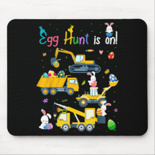 Egg Hunt Is On Construction Trucks Easter Bunny Bo Mouse Pad