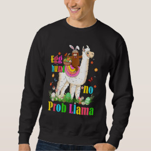 Egg Hunt No Prob Llama Bunny Sloth Riding Llama Ea Sweatshirt