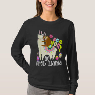 Egg Hunt No Prob Llama Bunny Sloth Riding Llama Ea T-Shirt